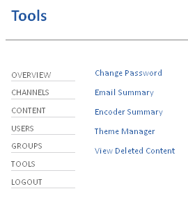 Tools Menu